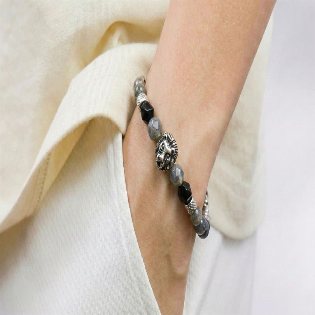 Brazalete "León Imperial" – Ojo de Tigre y Acero Noble detail 1