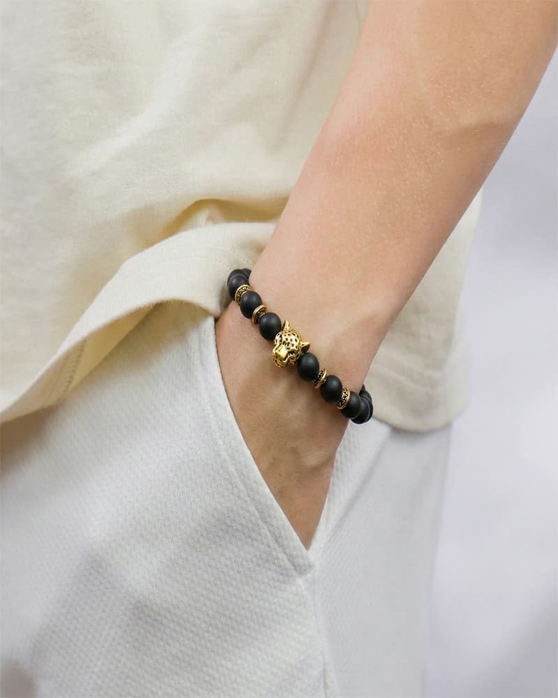 Brazalete Leopardo Dorado Onix Mate detail 1