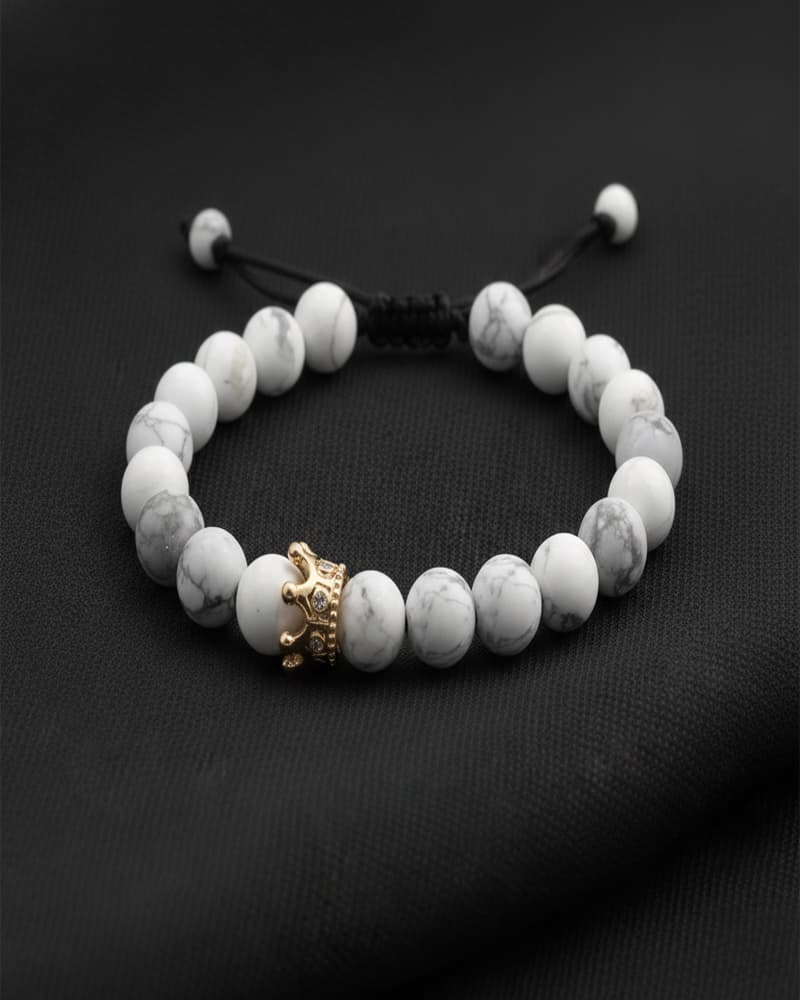 Pulsera Imperial Blanco – Edición Corona