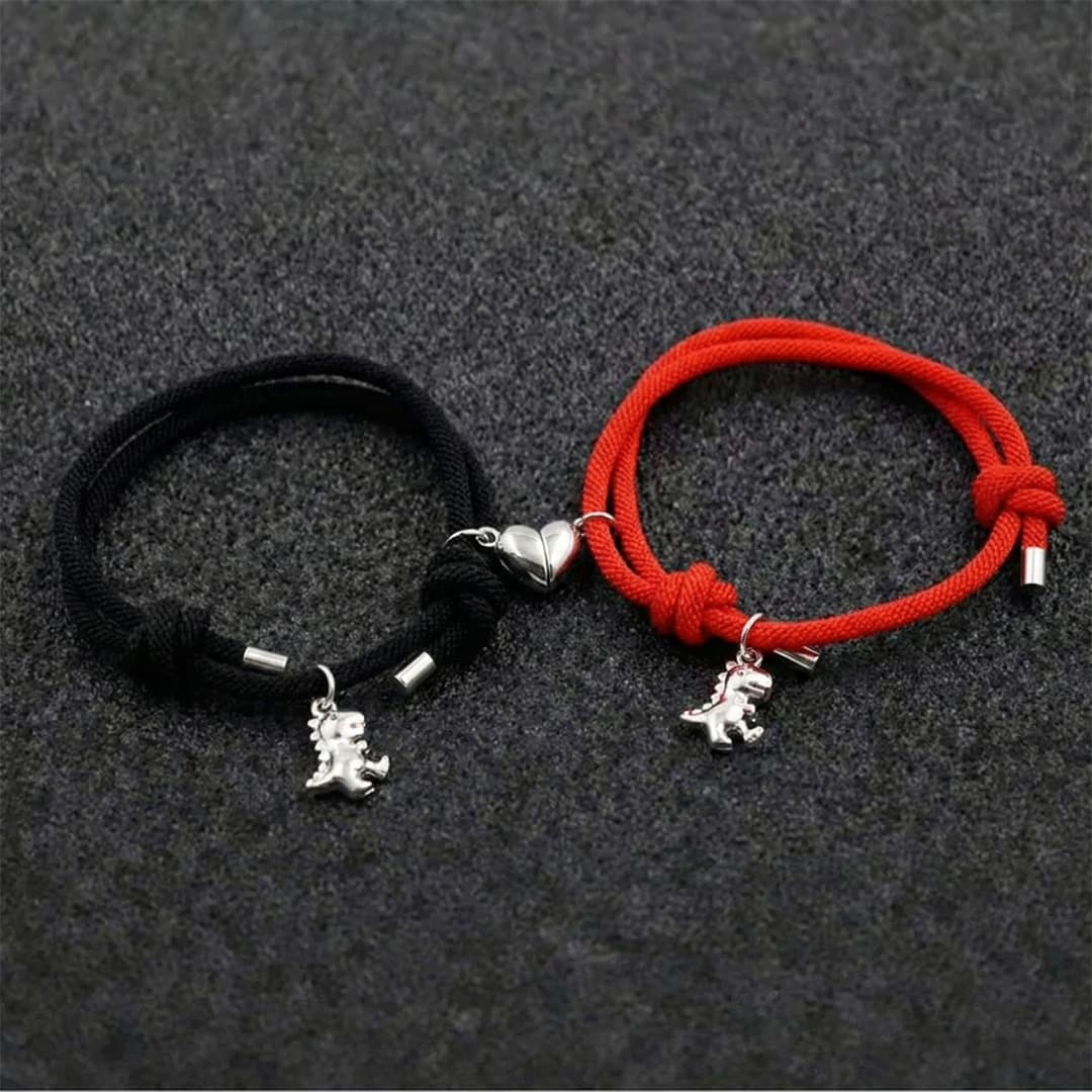 Dúo de Pulseras "Dino-Love" Magnéticas
